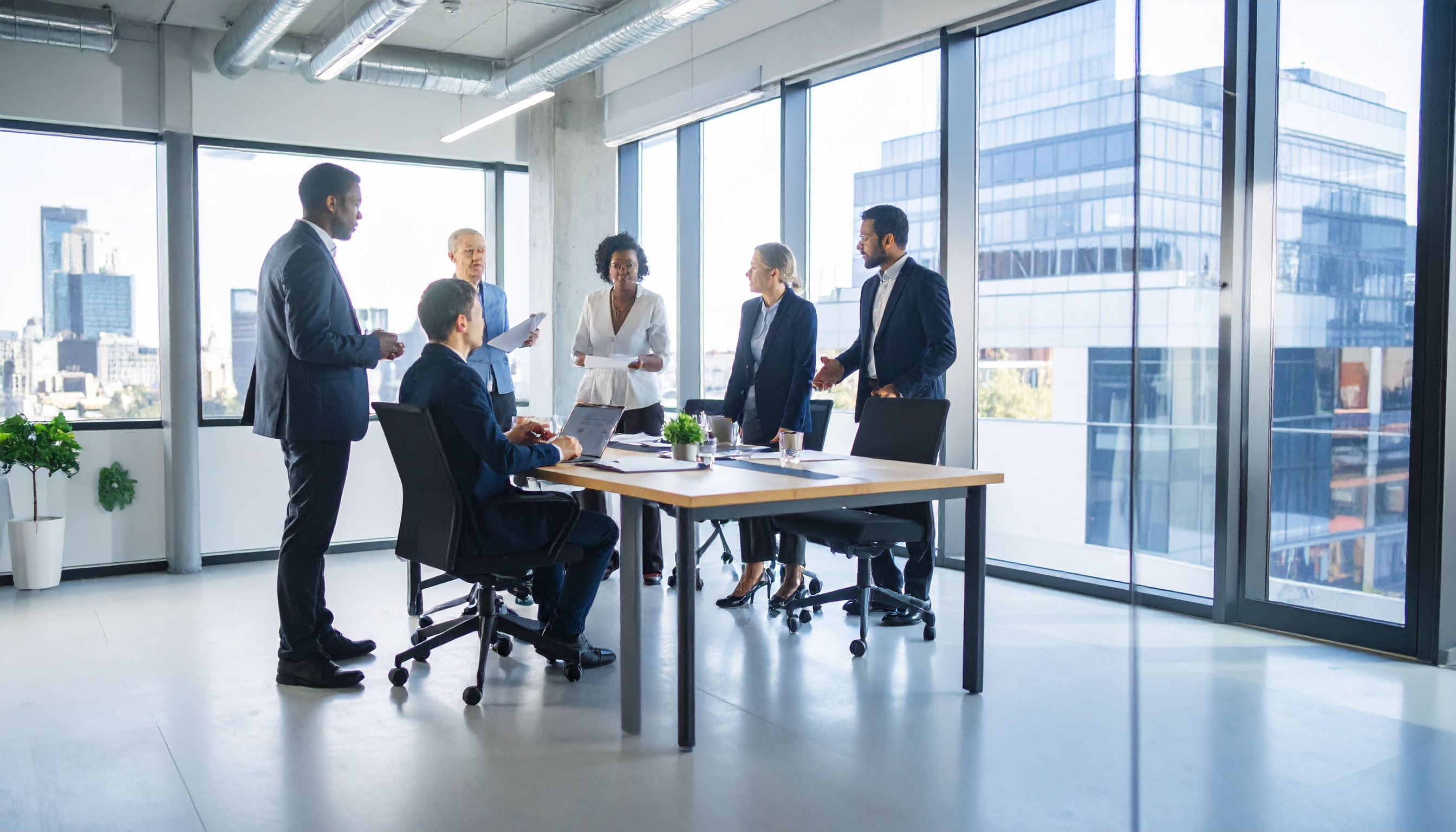 Team meeting in modern office