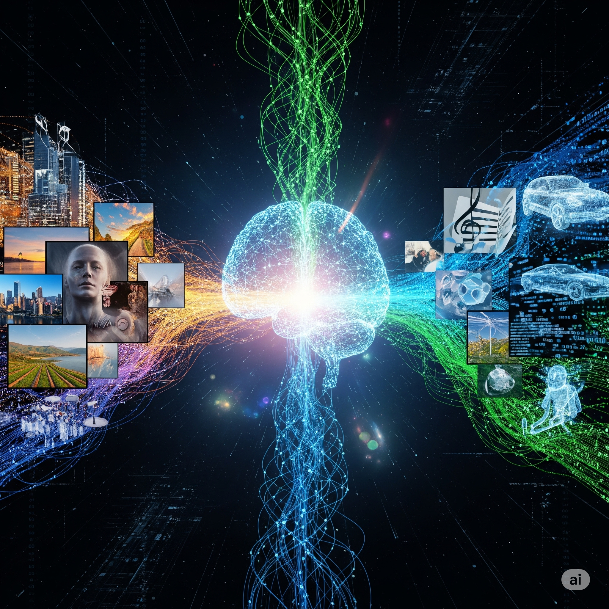 Creative robot writing/painting illustration