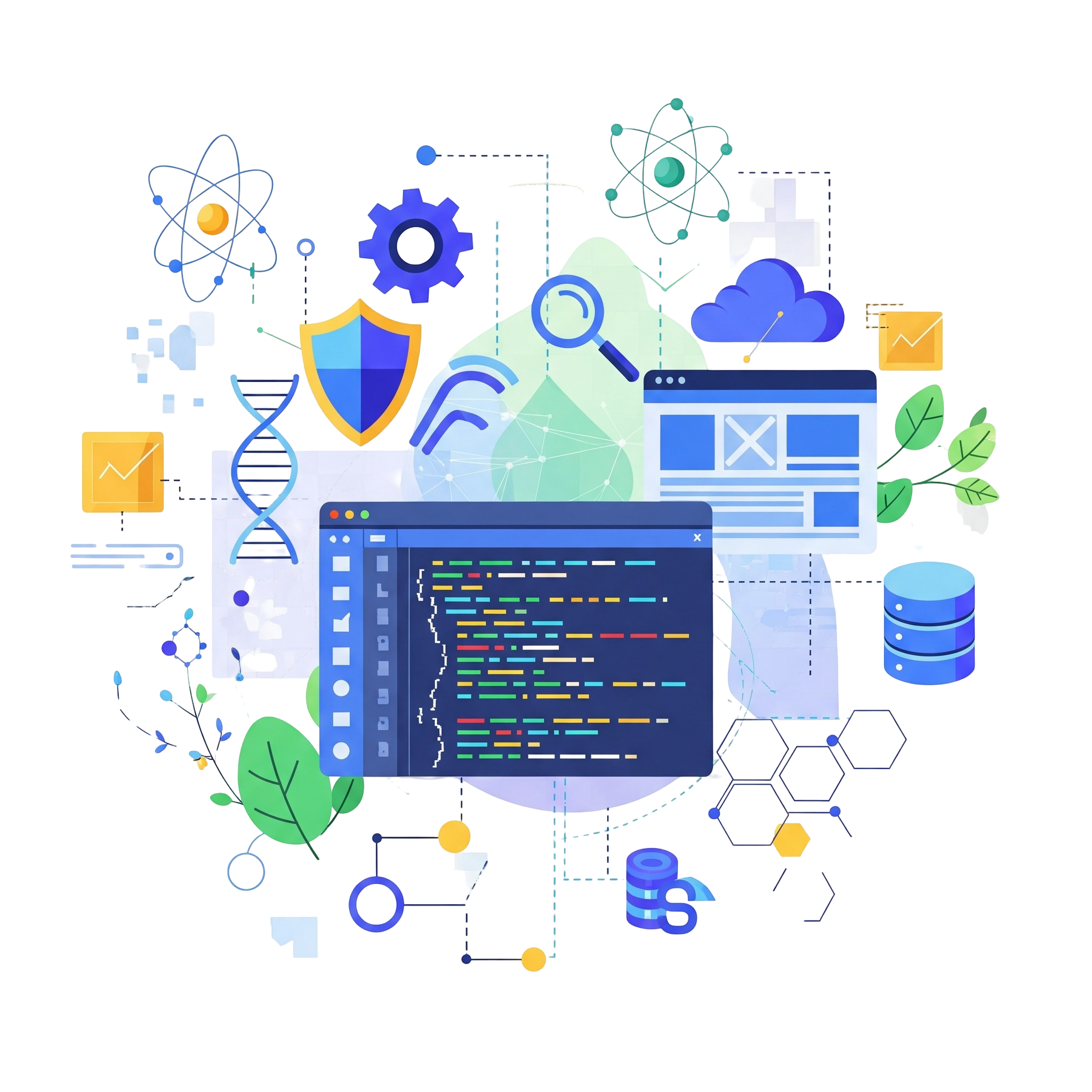 Web development tech illustration